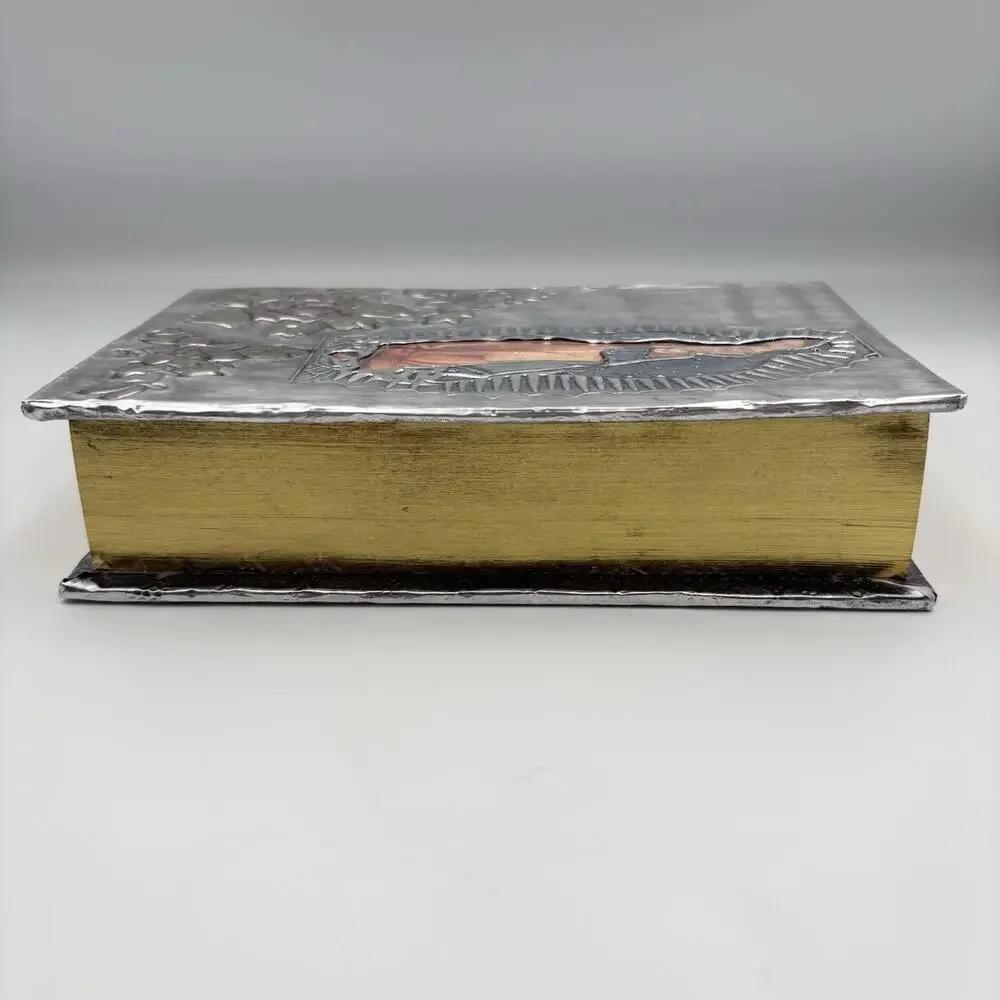 Spanish Catholic Bible Virgen de Guadalupe Repujado Metal Cover Sagrada Biblia